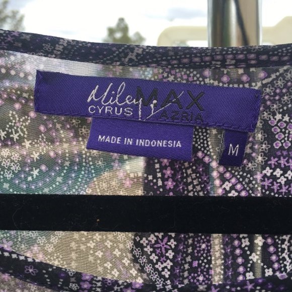 Miley Cyrus purple grey floral tunic size M used - Picture 3 of 3